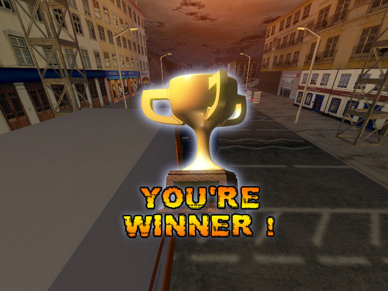 Golden trophy with the text "You're winner!"