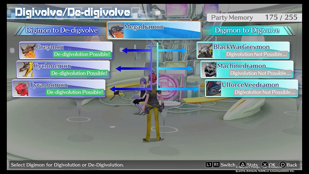 Focus is on showing numerous paths that a Digimon can devolve and evolve to.