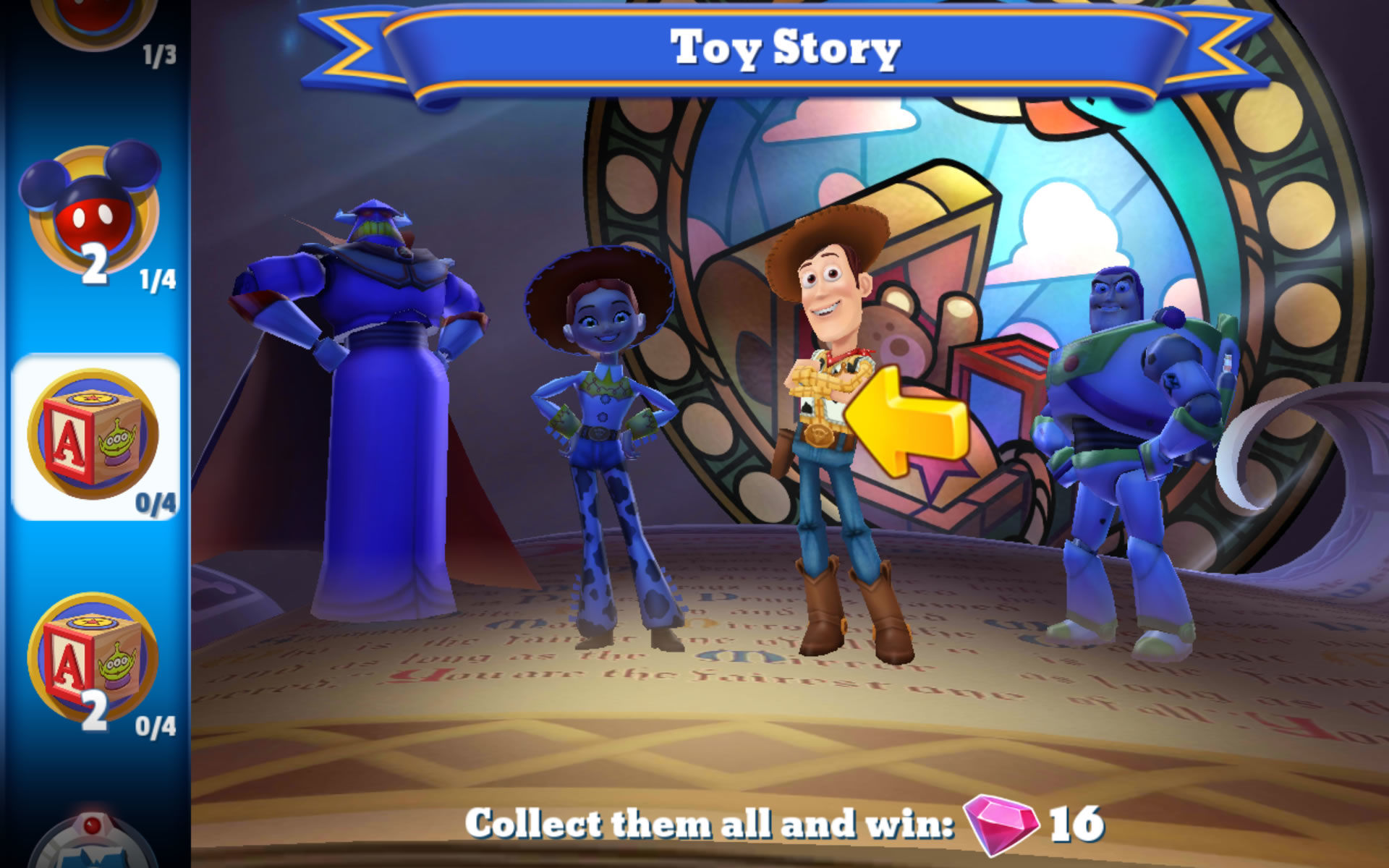 Toy Story characters in the game