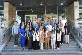 BEWBU-project personnel at the stairs of Mostar University.