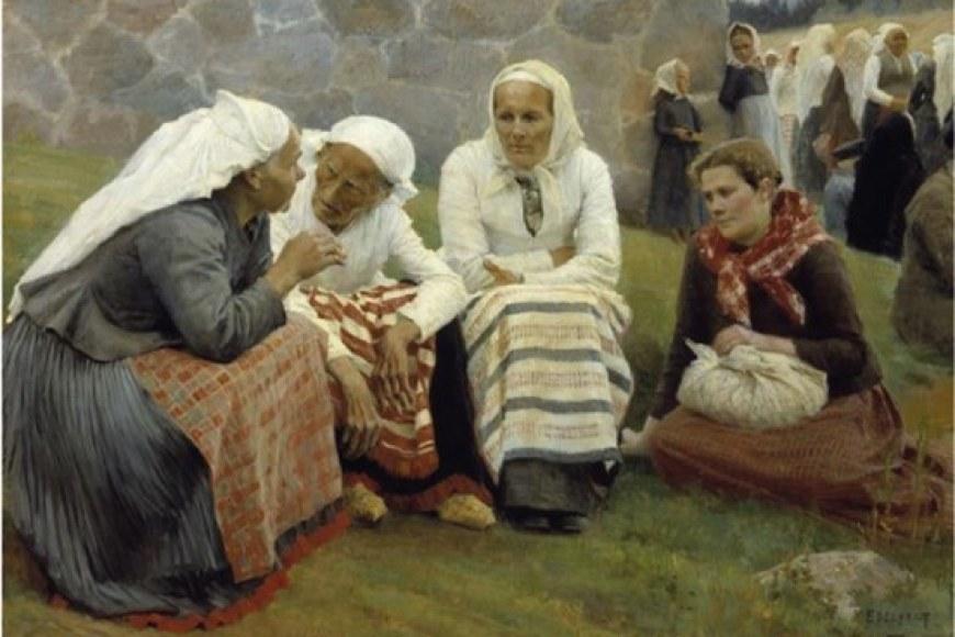 Albert Edelfeldt, Women of Ruokolahti on the Church Hill