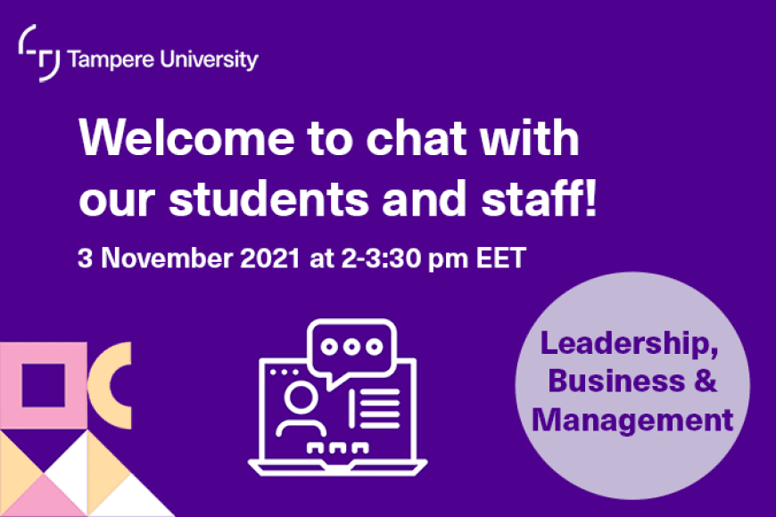 Welcome to chat with us about studies in Leadership, Business and Management on November 3rd.