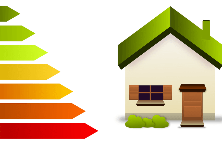 Energialuokkataulukko ja talon kuva