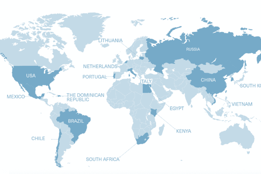 TAMK global education map 2020