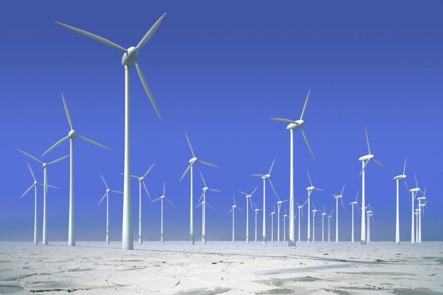 Wind turbines in winter