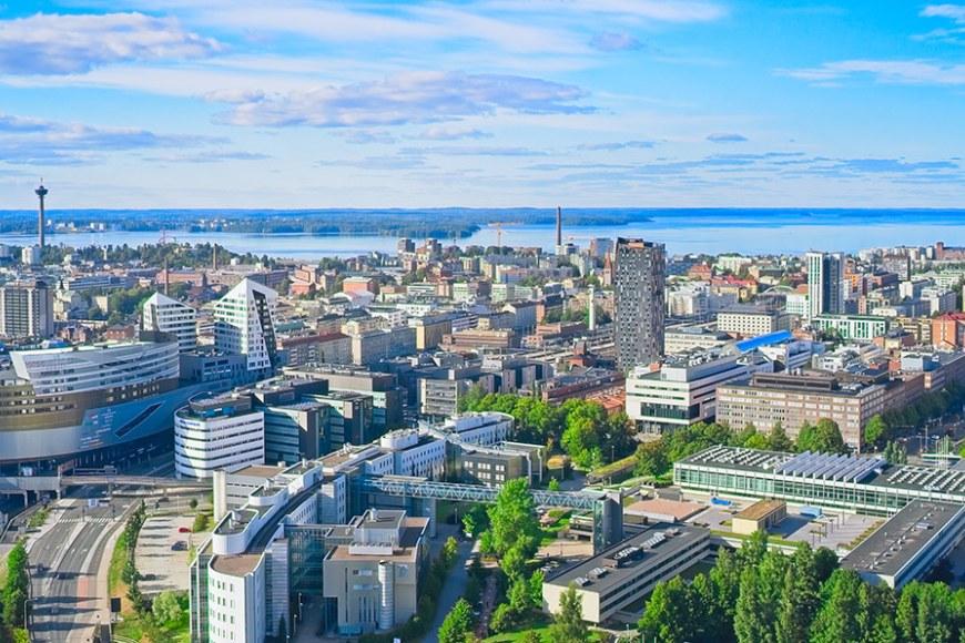 Tampereen kaupunkikuva ilmasta