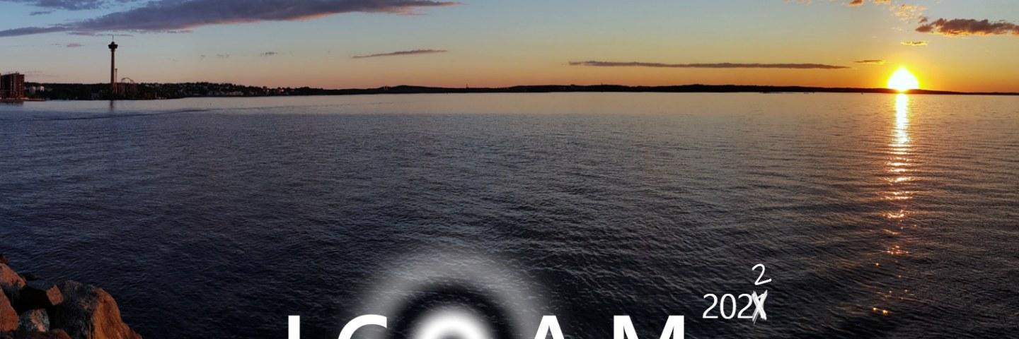 Tampere landscape with ICOAM logo