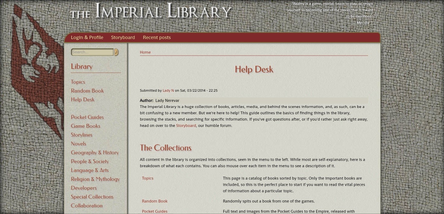 Texts vs. Games – Fan Archives and the Elder Scrolls Narrative Universe