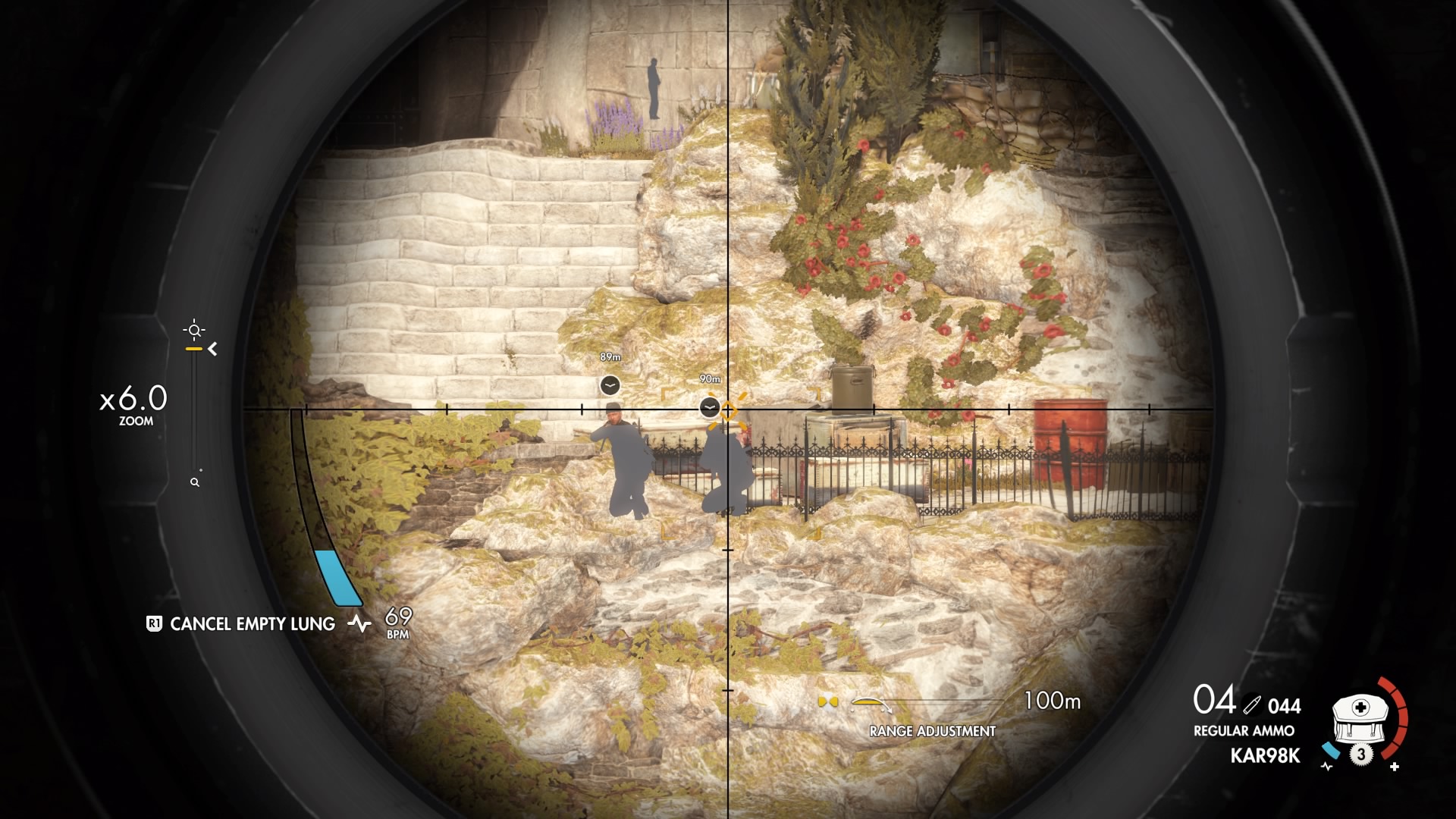 The player spends a lot of time scoping and tagging enemies during missions.
