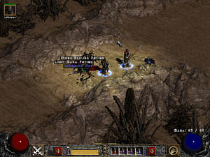 Loot on the ground in act 2: two potions and a throwing axe.