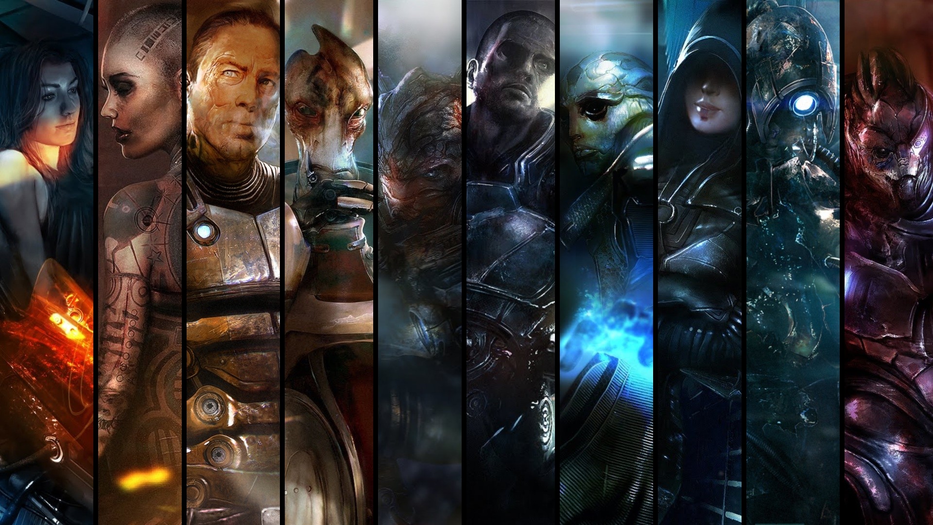 Collage of Mass Effect two party members