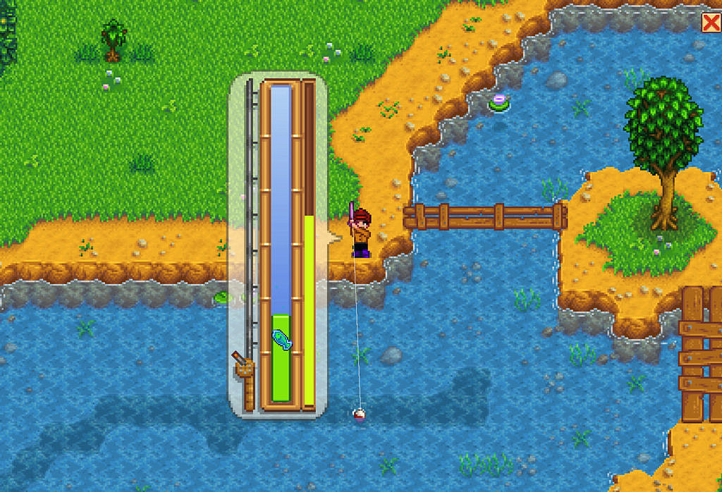 Player is trying to catch a fish.