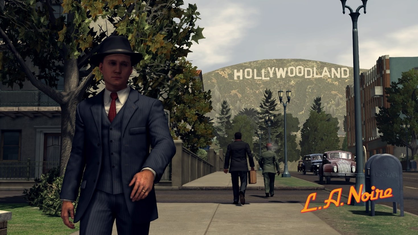 Shot of Cole Phelps walking the streets of LA.