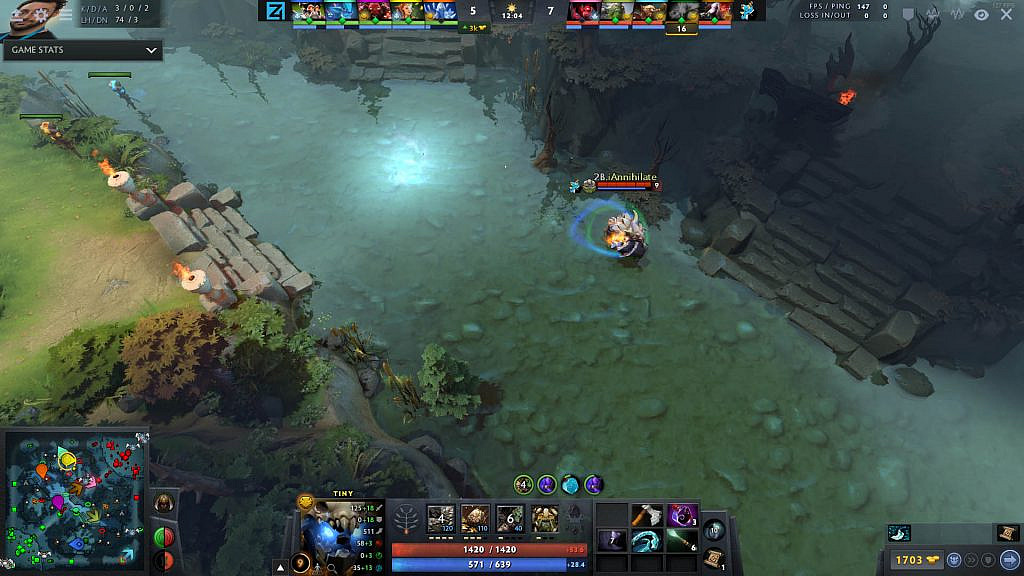 A screenshot of a Dota 2 match.