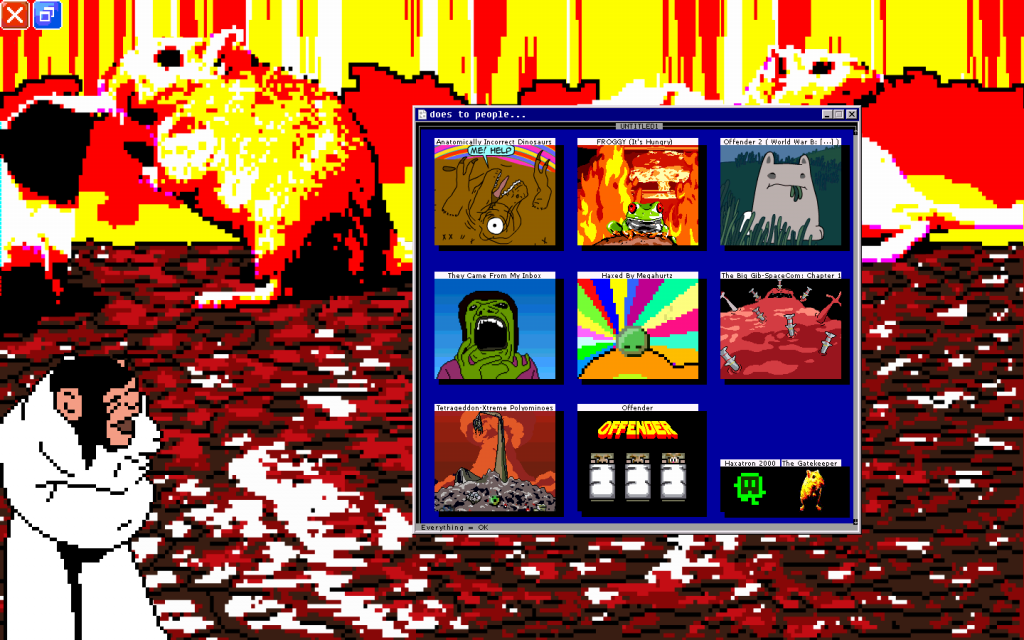 The minigame selection screen of Tetrageddon Games that showcases 10 games.