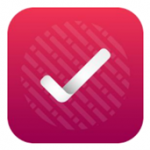 Magenta app icon with a white checkmark.