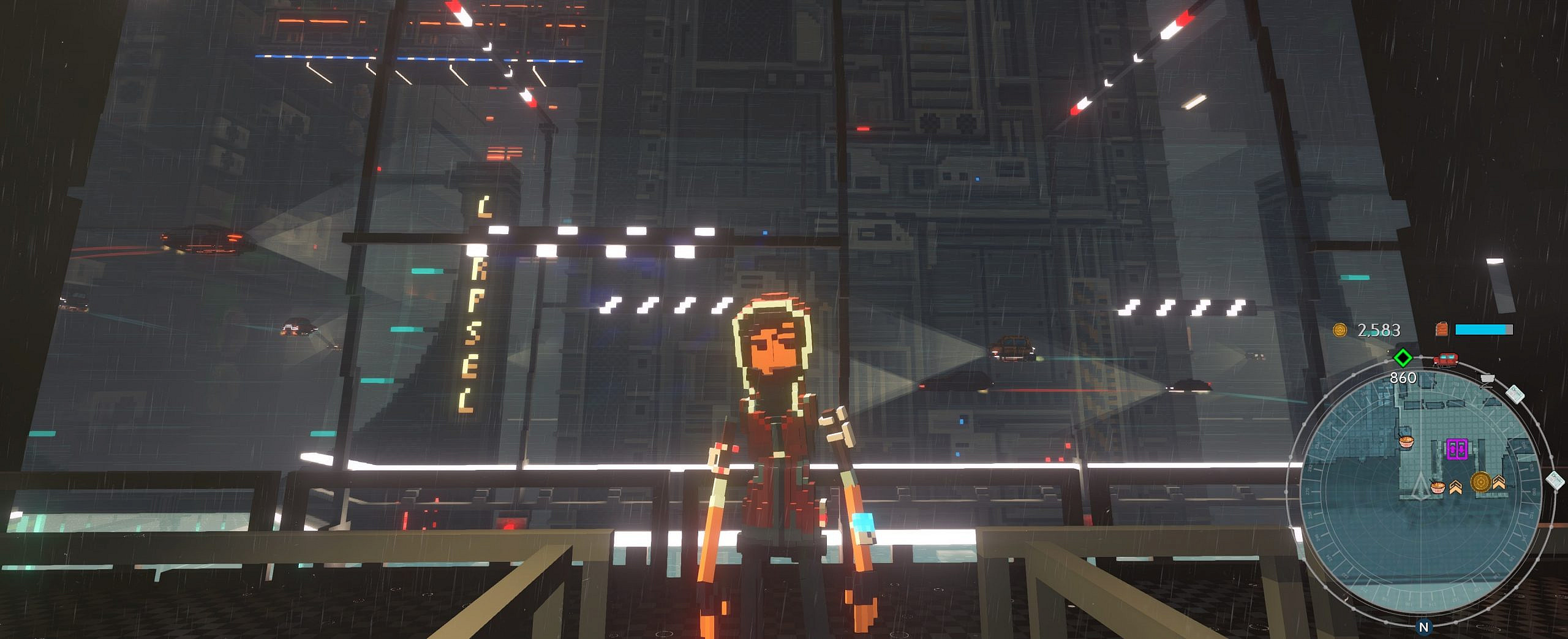 Explore a rainy future metropolis in the cyberpunk adventure Cloudpunk