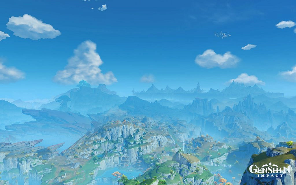 vast landscape with mountains and lakes