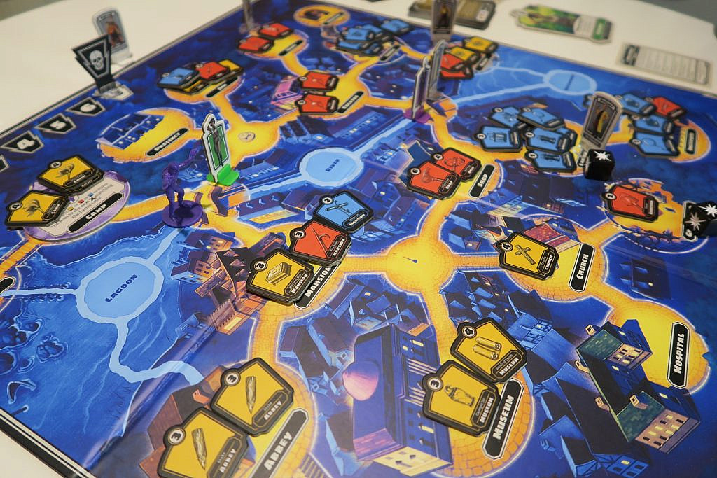 The board after losing. The Creature of the Black Lacoon has just hit one of the players leading to terror level ending the game.