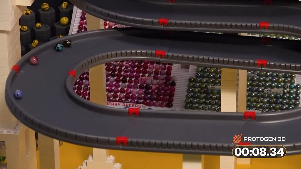 marbles going down the race course