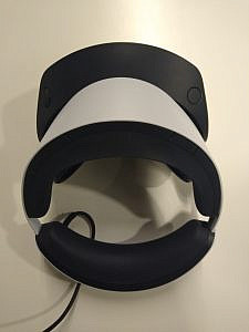 a virtual reality headset in black and white