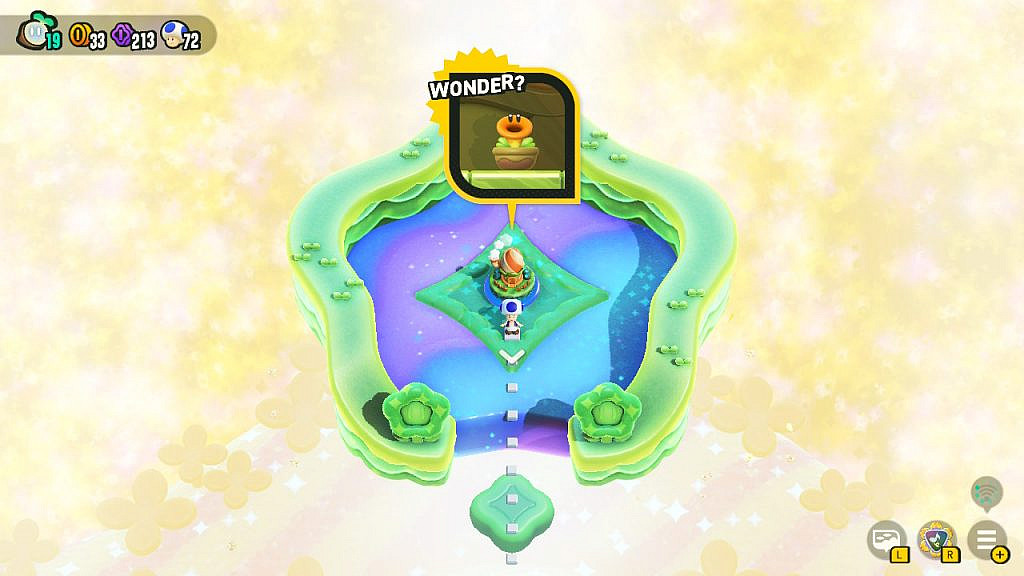 Blue toad standing in the entry of a level