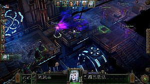 Angled top-down view of an industrial metal area, characters with numbers stating damage taken from an ability