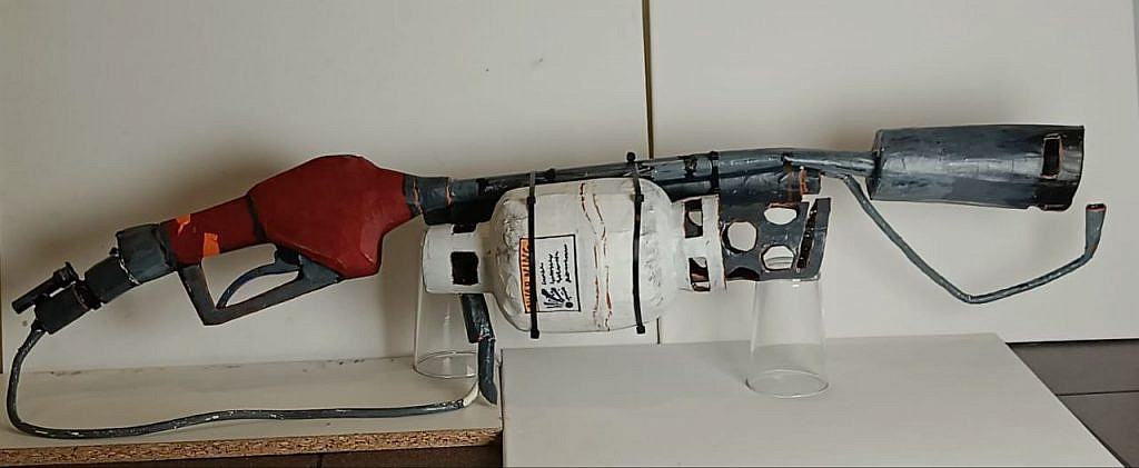 Flamethrower made of cardboard