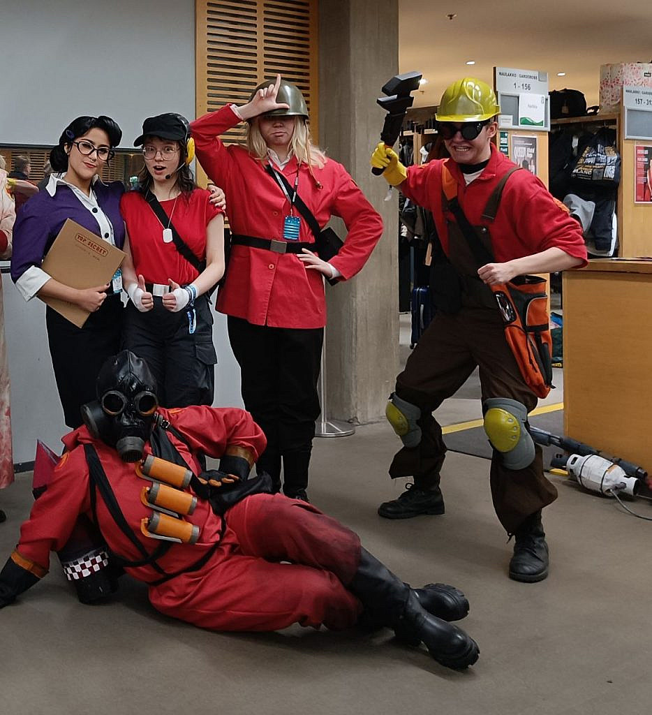Cosplayers posing