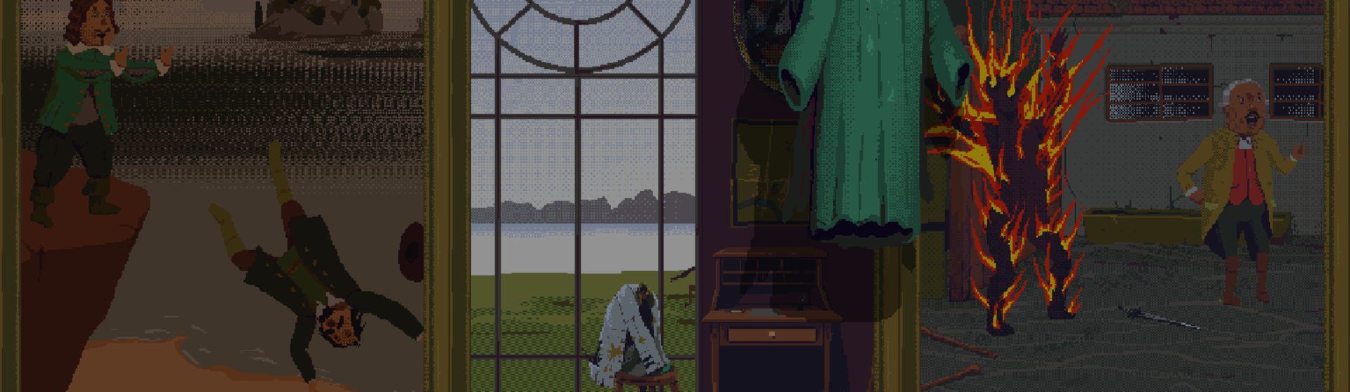 The Case of the Golden Idol- Pixelated dioramas of crime and mystery