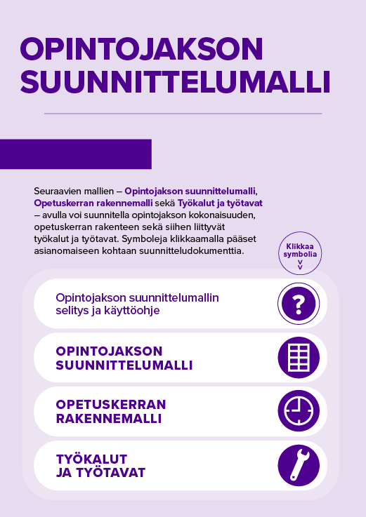 Opintojakson suunnittelumalli