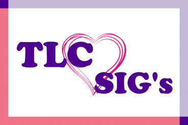 TLC:n väreissä teksti TLC sydän SIG's