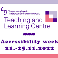 TLC logo and text Accessibility week 21.-25.11.2022
